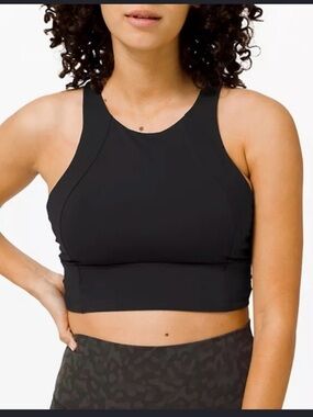 lululemon athletica Black High-Neck Crop Sports Bra